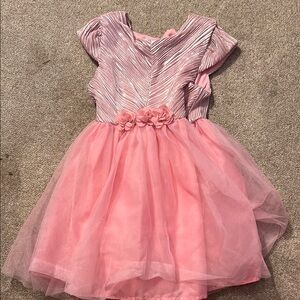 Pink Tulle Dress with Floral Detail